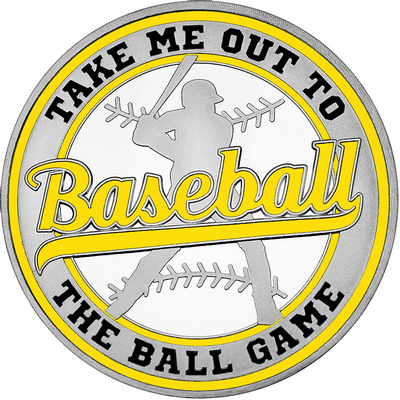 Yellow "Baseball" with Yellow Outer Circular Borders